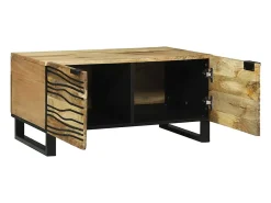 Mesa de Café Marrón y Negro 80 x 50 x 40 cm
