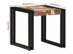 Mesa de Café Multicolor 40 x 40 x 38 cm madera maciza reciclada