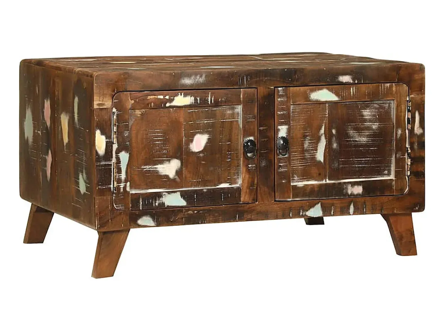 Mesa de Café Multicolor 80 x 54 x 45 cm madera maciza reciclada