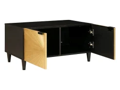 Mesa de Café Negro y dorado 80 x 50 x 40 cm