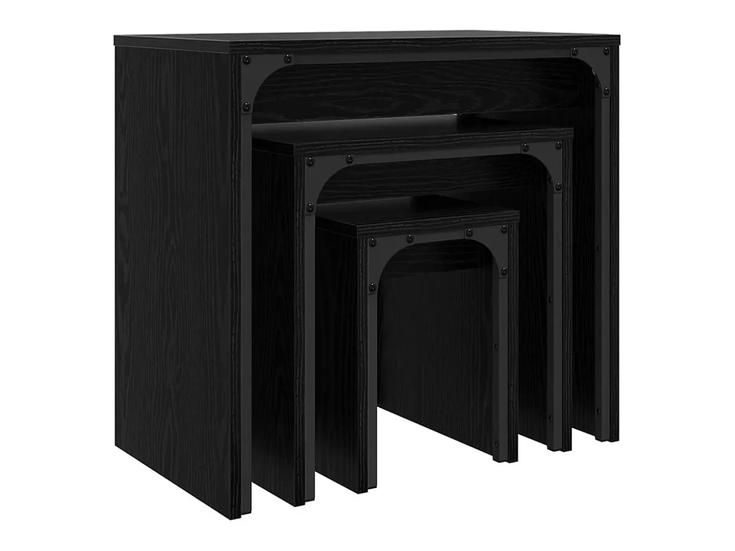 Mesa de Café Nido 3 piezas Roble negro 60 x 35 x 56 cm