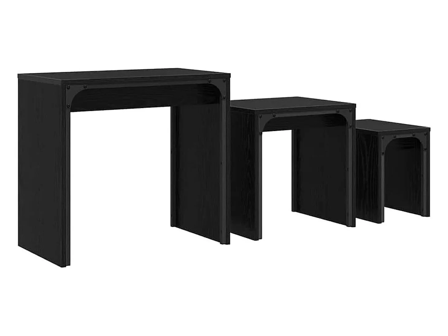 Mesa de Café Nido 3 piezas Roble negro 60 x 35 x 56 cm