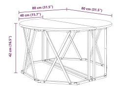 Mesa de Café Roble ahumado 80 x 80 x 42 cm