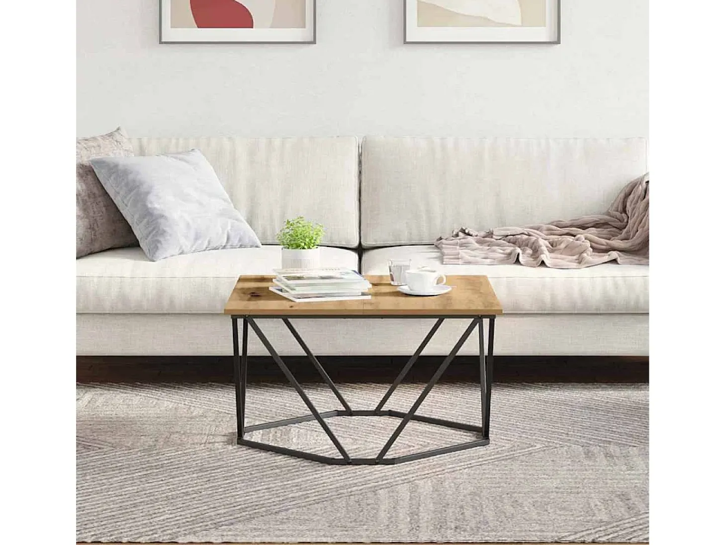 Mesa de Café Roble artisan 80 x 80 x 45 cm