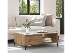 Mesa de Café Roble artisan 90 x 60 x 35 cm Madera contrachapada