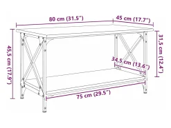 Mesa de Café Roble artisan 80 x 45 x 45.5 cm