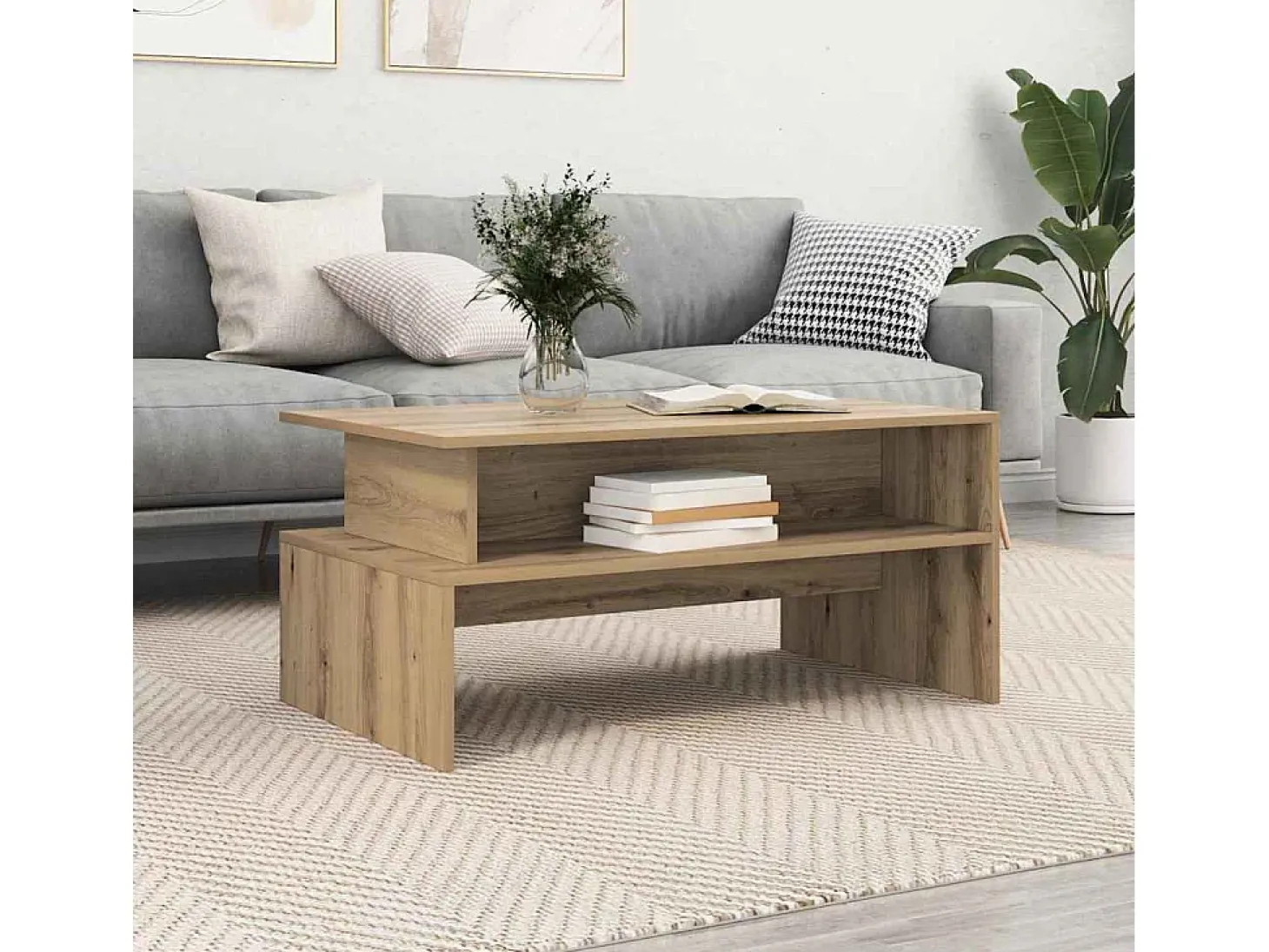 Mesa de Café Roble artisan 90 x 55 x 42.5 cm