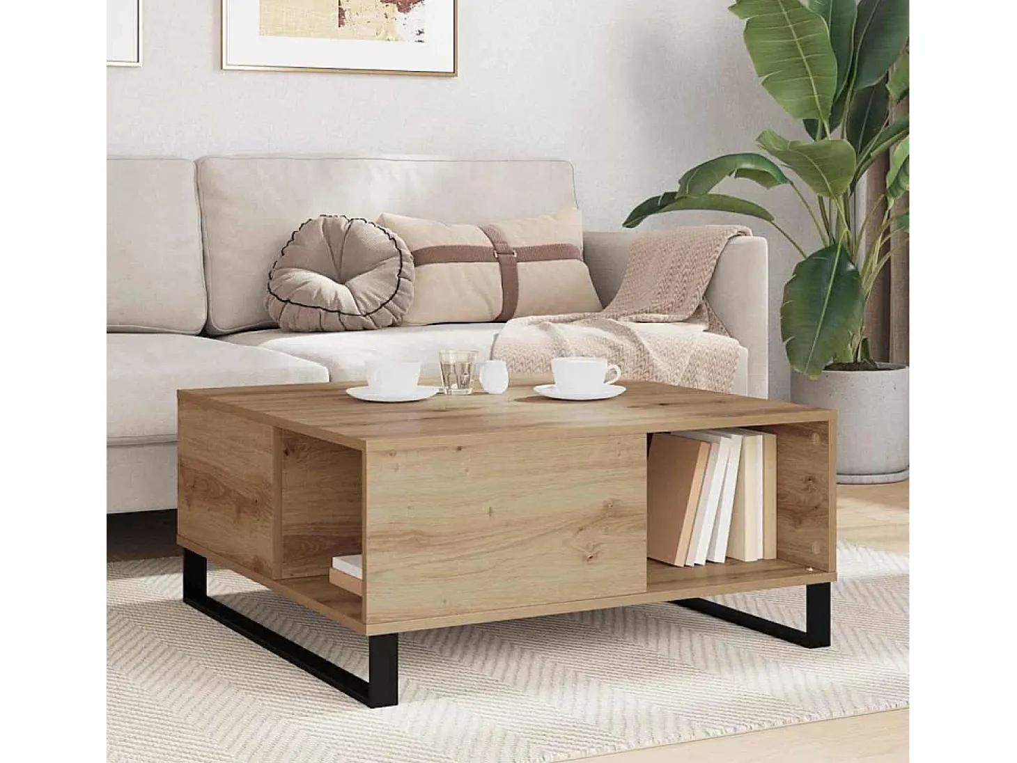 Mesa de Café Roble artisan 80 x 80 x 36.5 cm