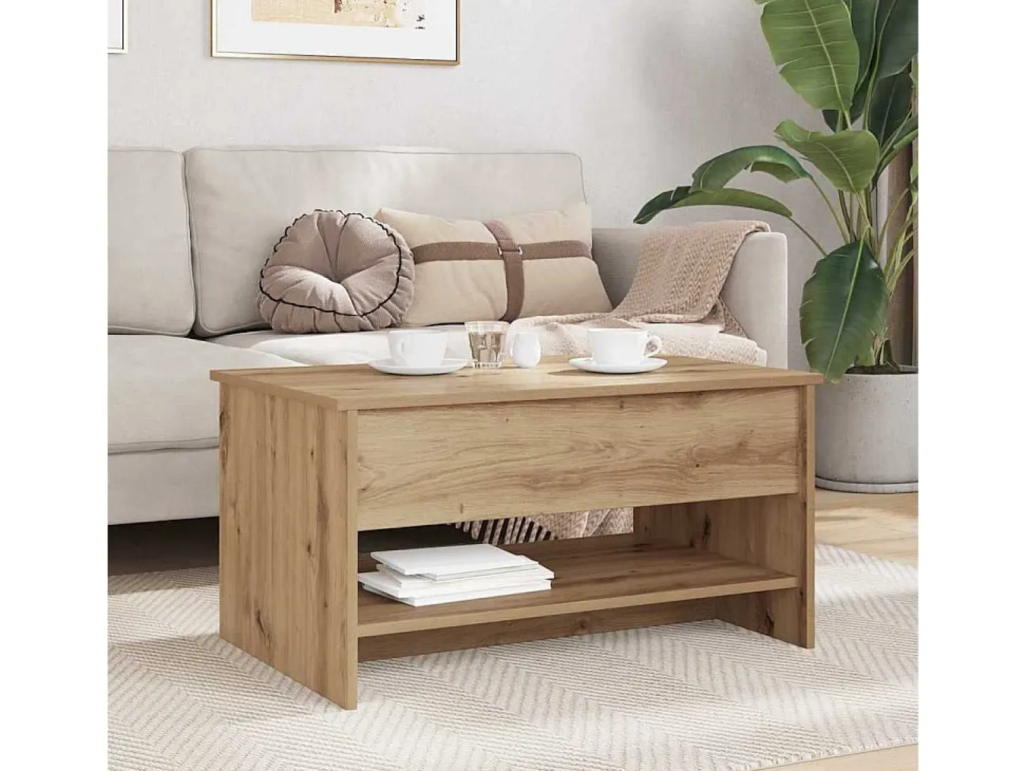 Mesa de Café Roble artisan 80 x 50.5 x 41.5 cm
