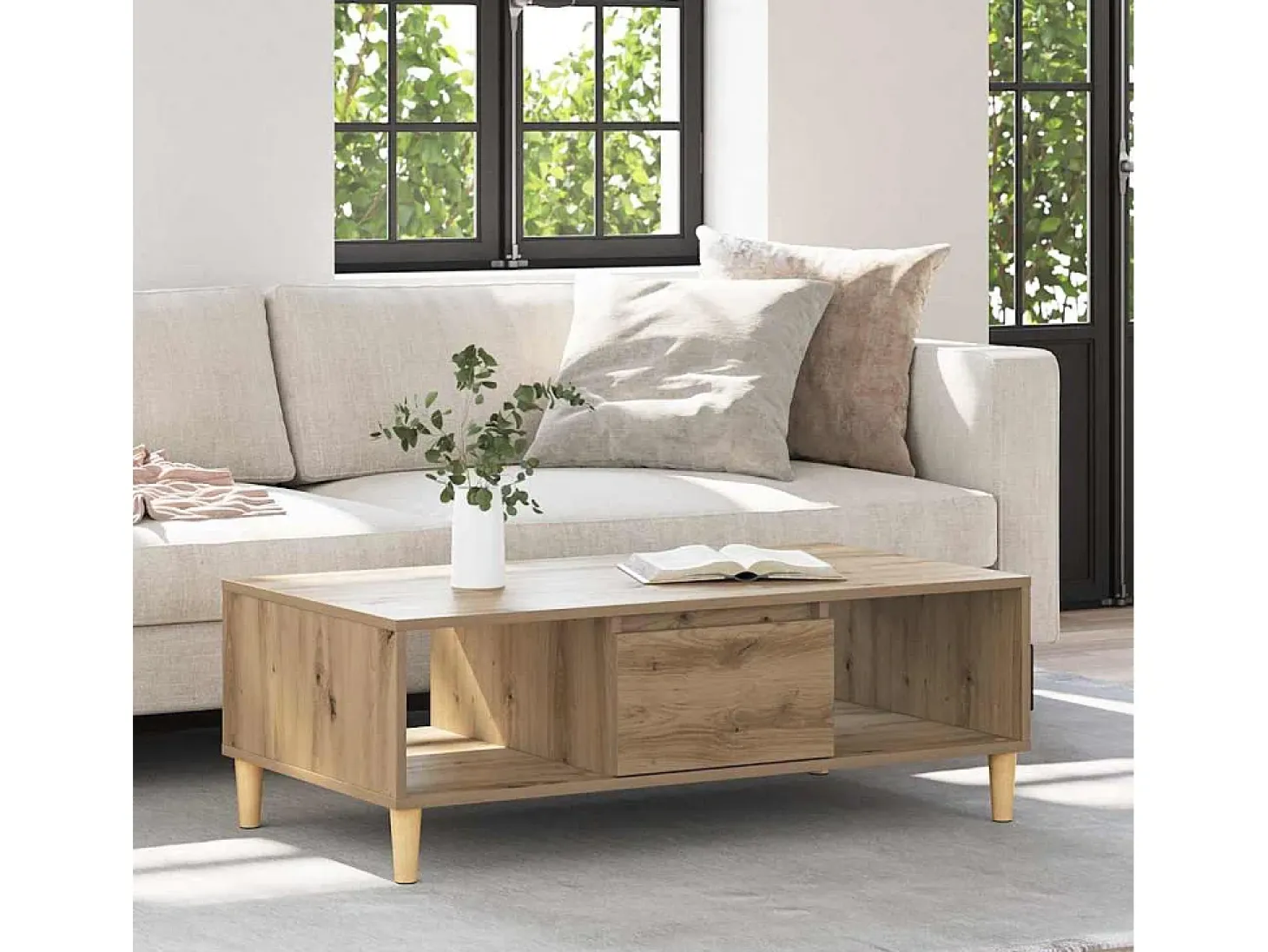 Mesa de Café Roble artisan 103.5 x 60 x 35 cm