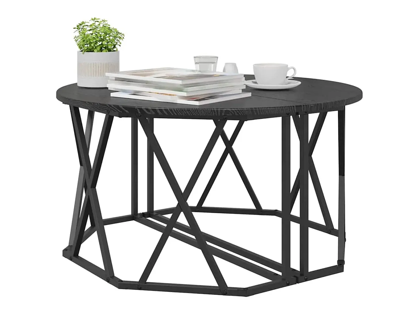 Mesa de Café Roble negro 80 x 80 x 42 cm