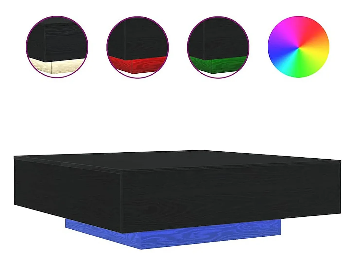 Mesa de Café Roble negro 100 x 100 x 31 cm Madera contrachapada