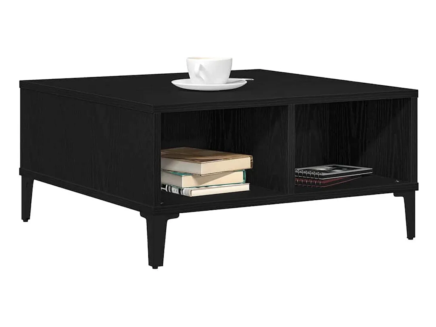 Mesa de Café Roble negro 60 x 60 x 30 cm Madera contrachapada