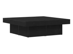 Mesa de Café Roble negro 90 x 90 x 28 cm Madera contrachapada