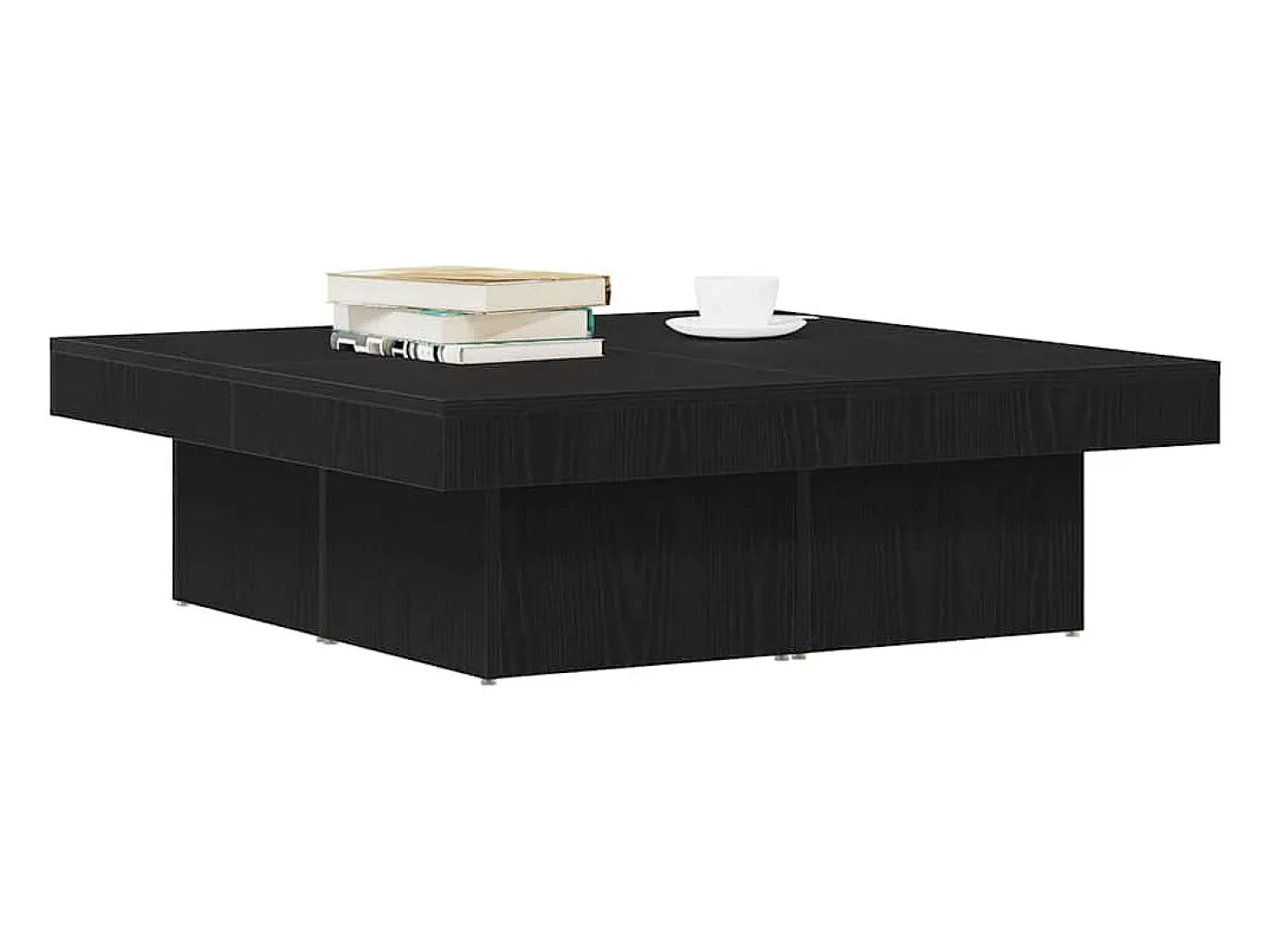 Mesa de Café Roble negro 90 x 90 x 28 cm Madera contrachapada
