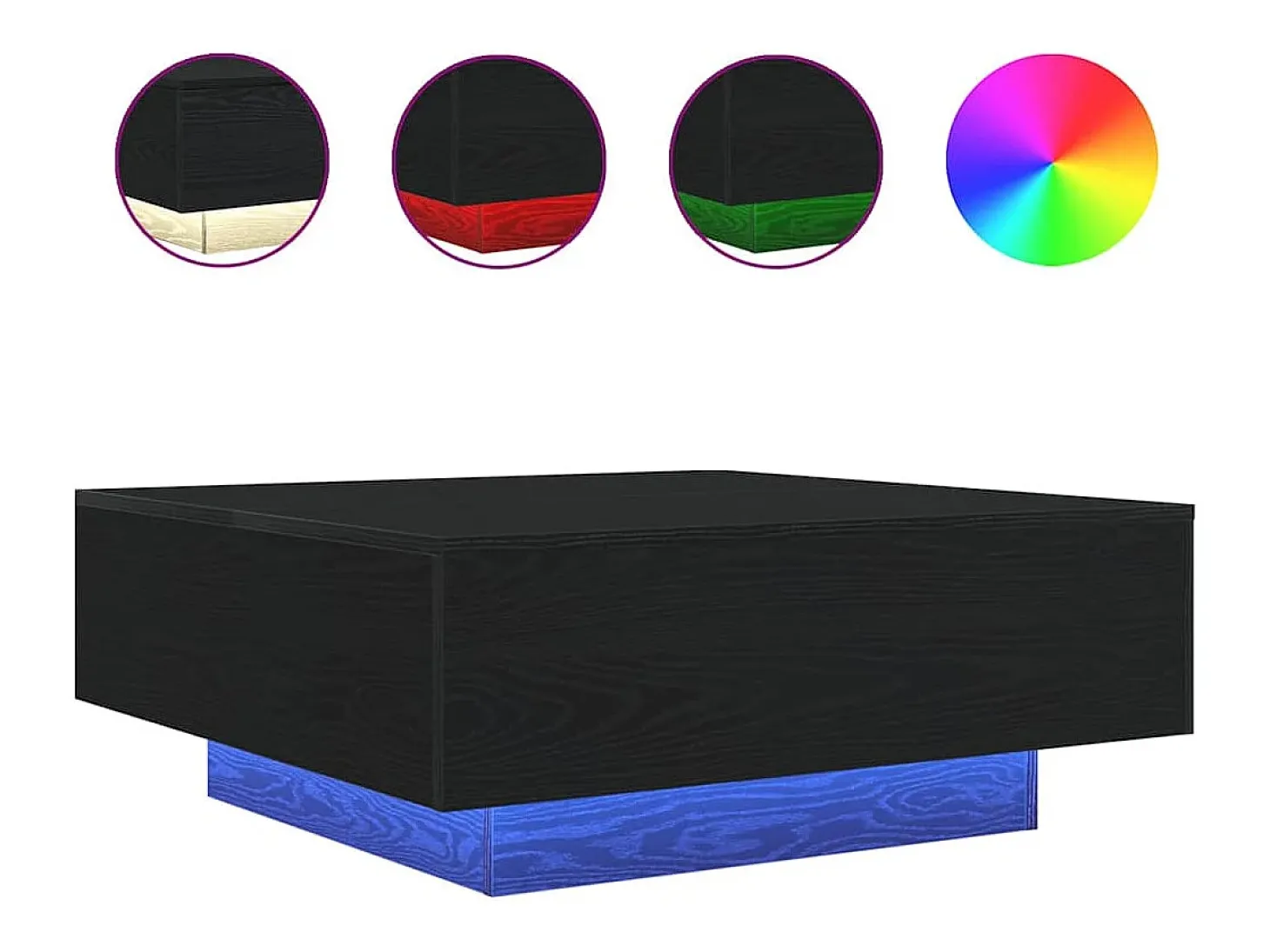 Mesa de Café Roble negro 80 x 80 x 31 cm Madera contrachapada