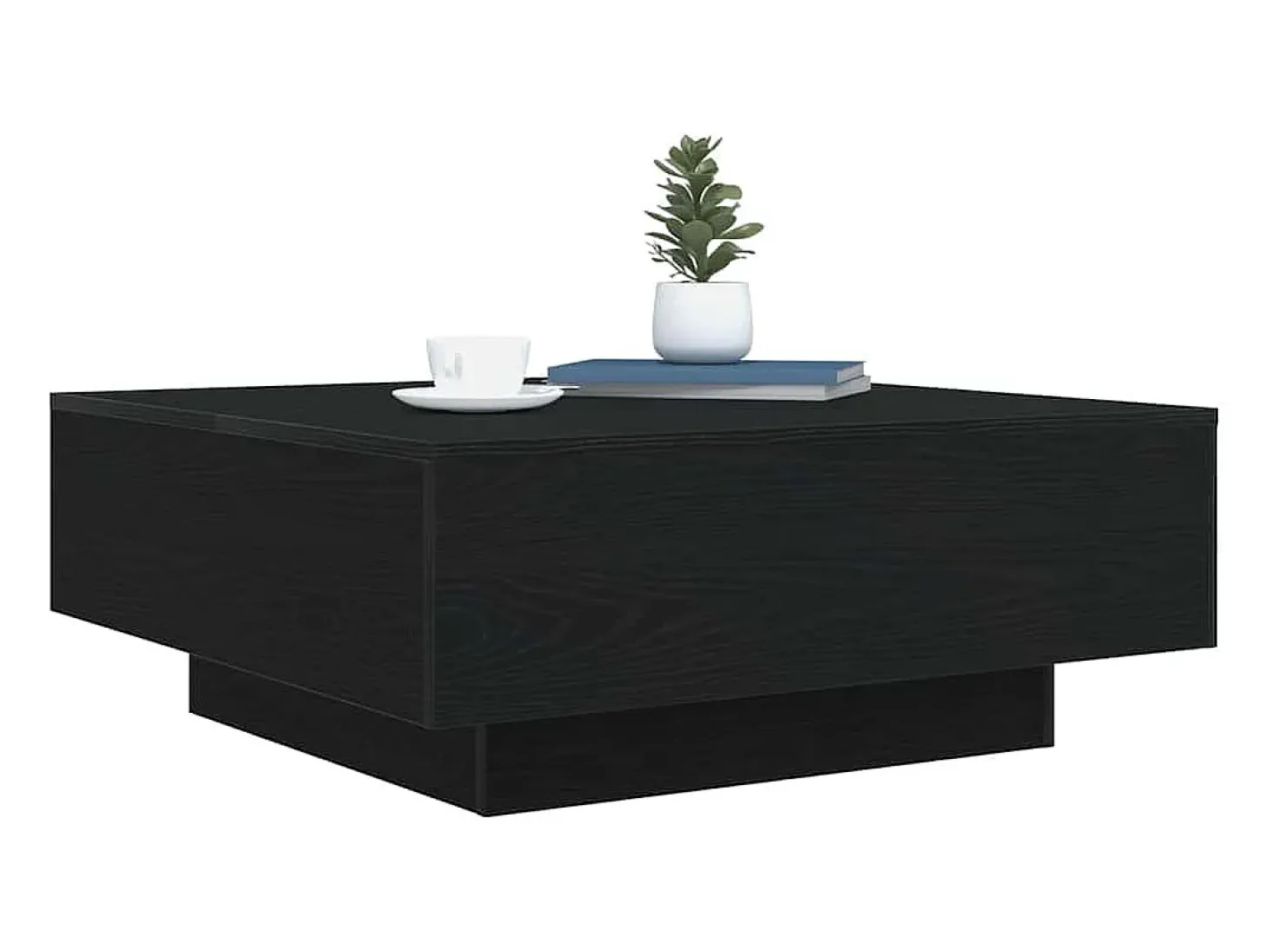 Mesa de Café Roble negro 80 x 80 x 31 cm Madera contrachapada