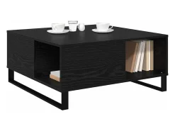 Mesa de Café Roble negro 80 x 80 x 36.5 cm Madera contrachapada