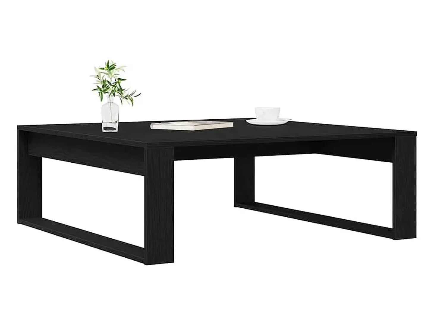 Mesa de Café Roble negro 100 x 100 x 35 cm Madera contrachapada