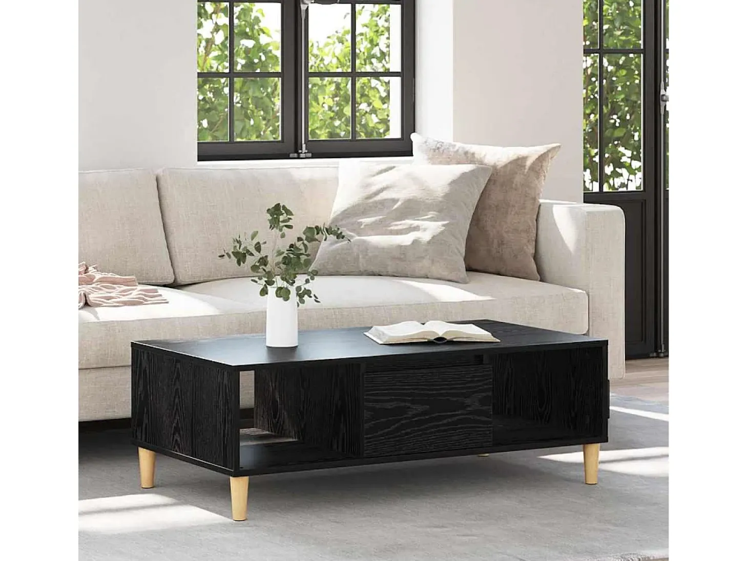 Mesa de Café Roble negro 103.5 x 60 x 35 cm
