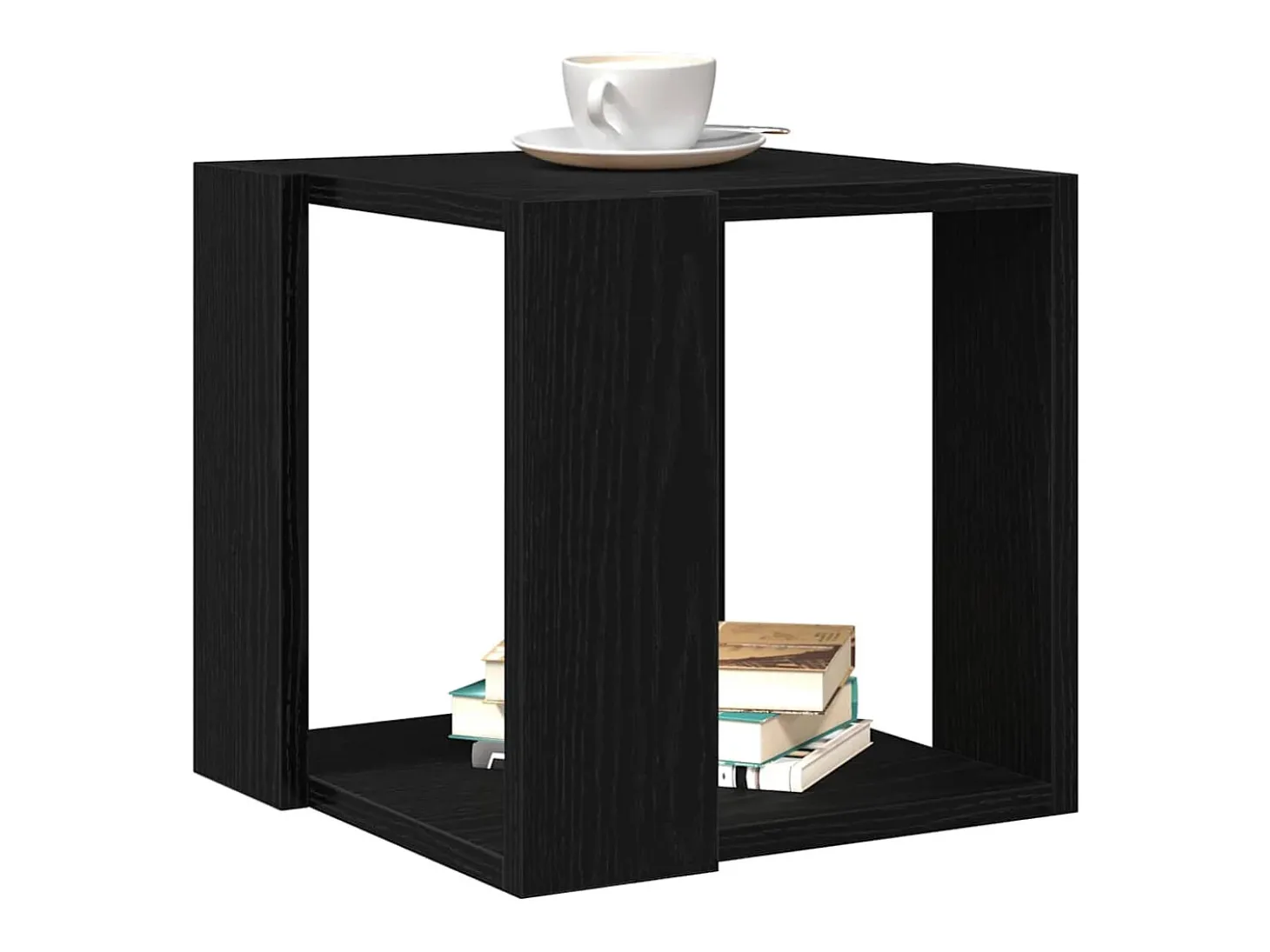 Mesa de Café Roble negro 32 x 32 x 30 cm Madera contrachapada