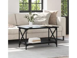 Mesa de Café Roble negro 80 x 45 x 45.5 cm Madera contrachapada