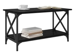 Mesa de Café Roble negro 80 x 45 x 45.5 cm Madera contrachapada