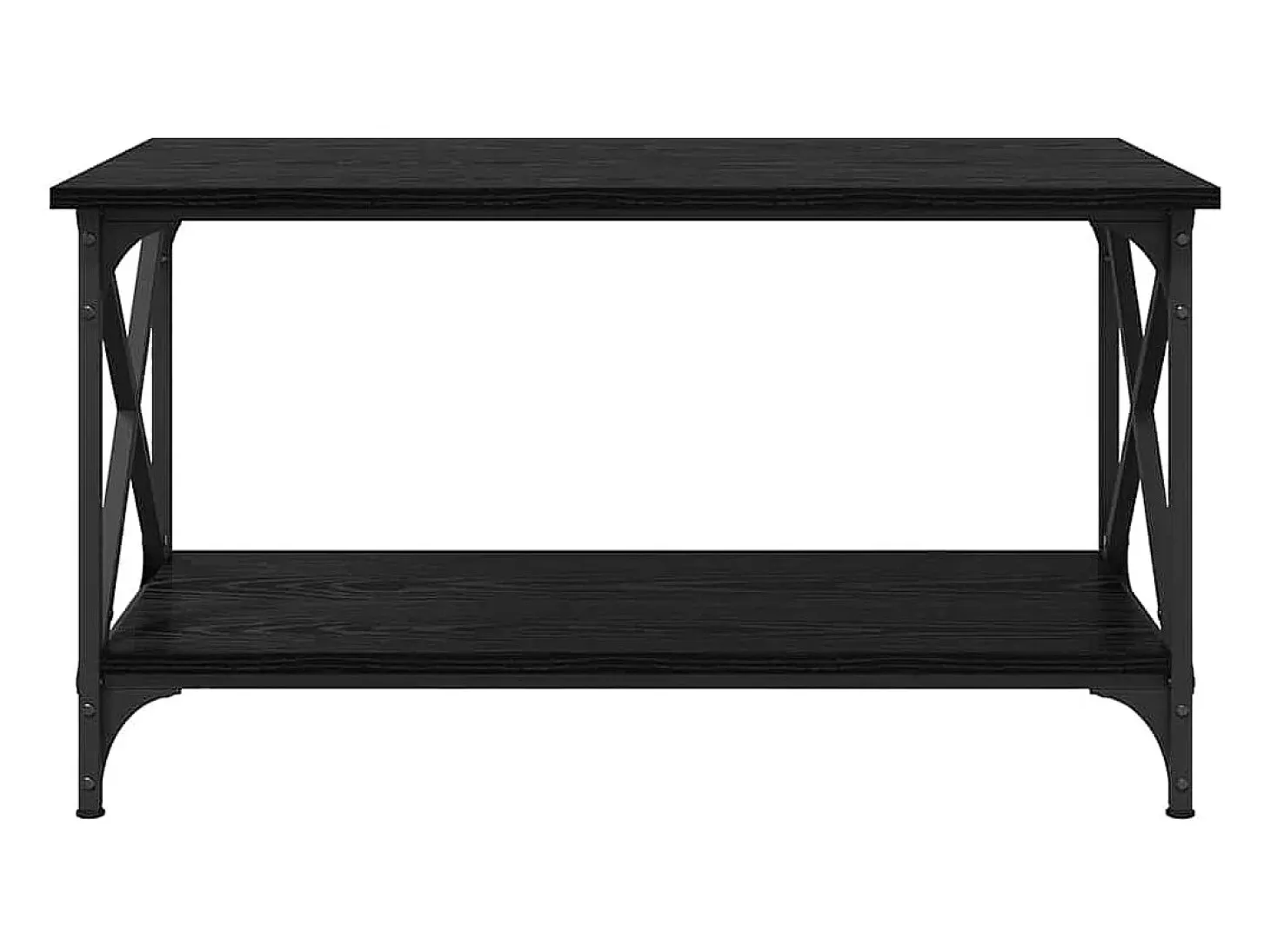 Mesa de Café Roble negro 80 x 45 x 45.5 cm Madera contrachapada