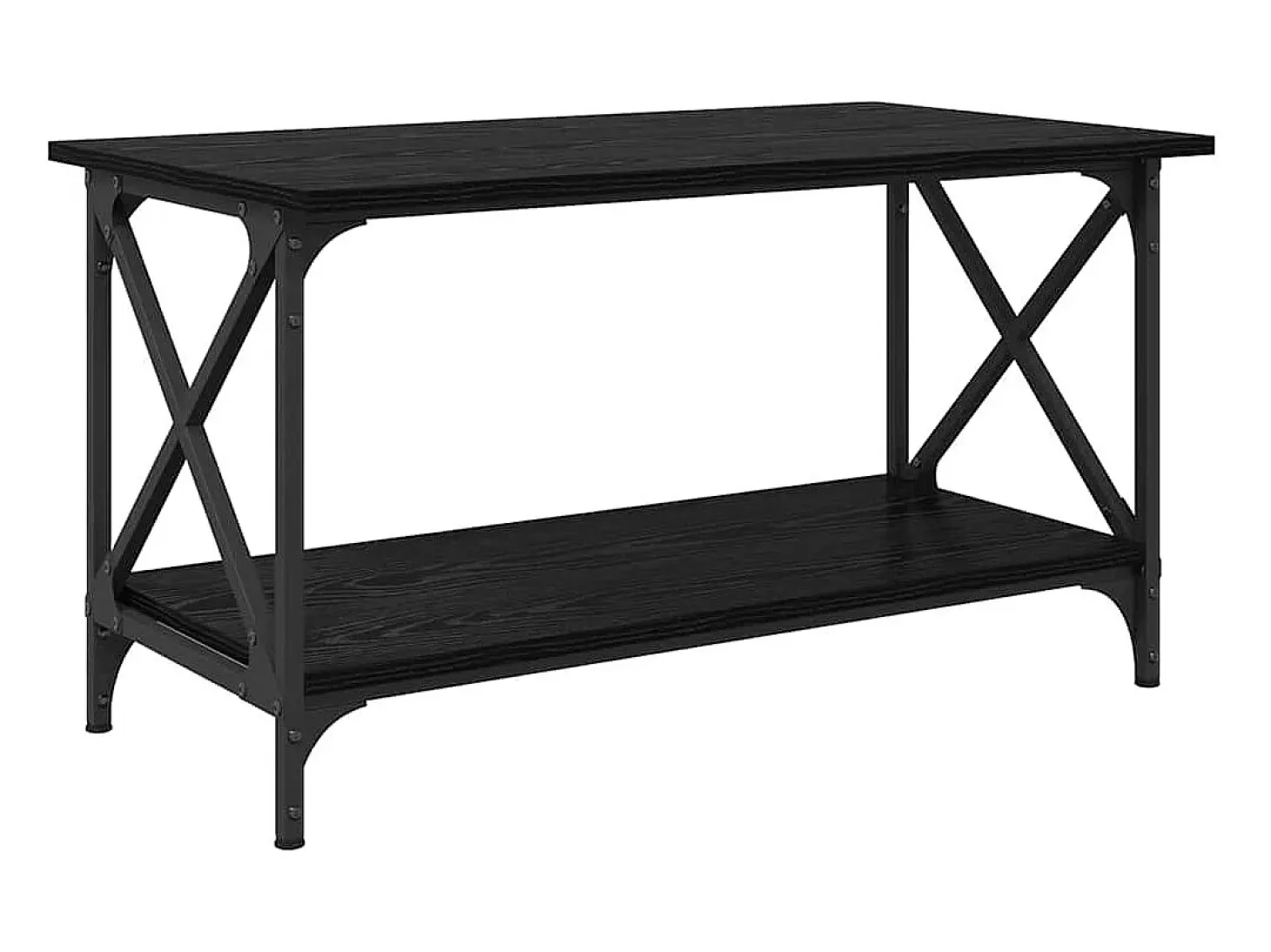 Mesa de Café Roble negro 80 x 45 x 45.5 cm Madera contrachapada
