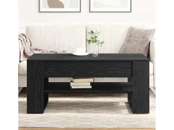 Mesa de Café Roble negro 102 x 55 x 45 cm Madera contrachapada