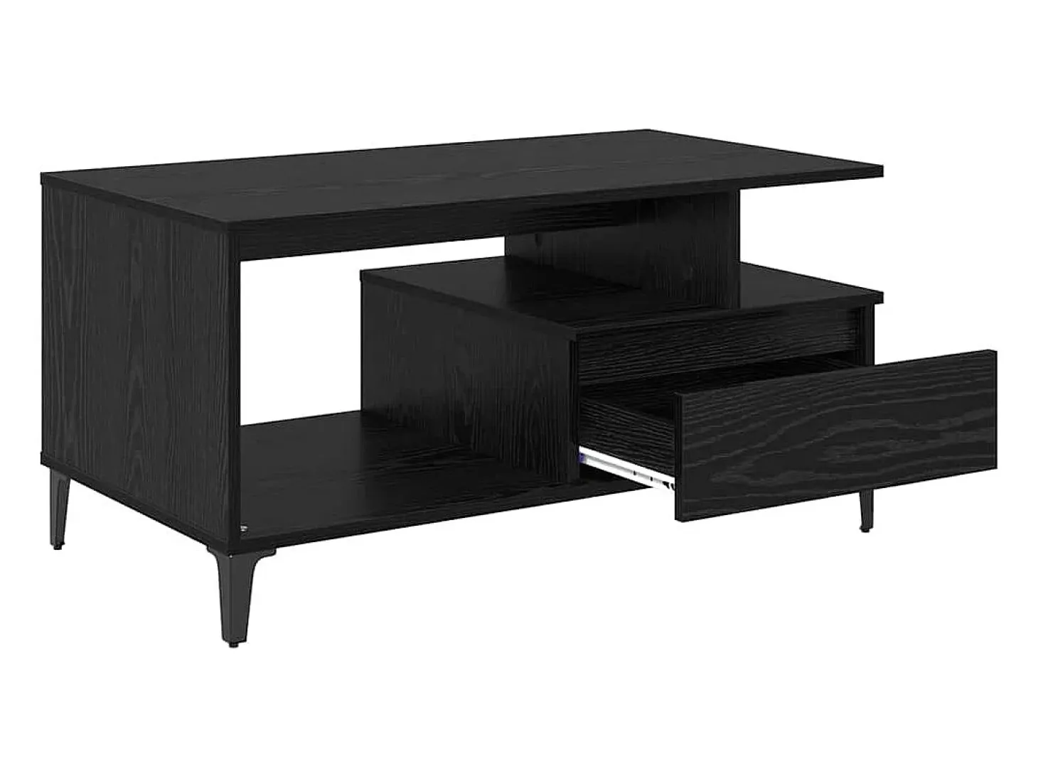Mesa de Café Roble negro 90 x 49 x 45 cm Madera contrachapada