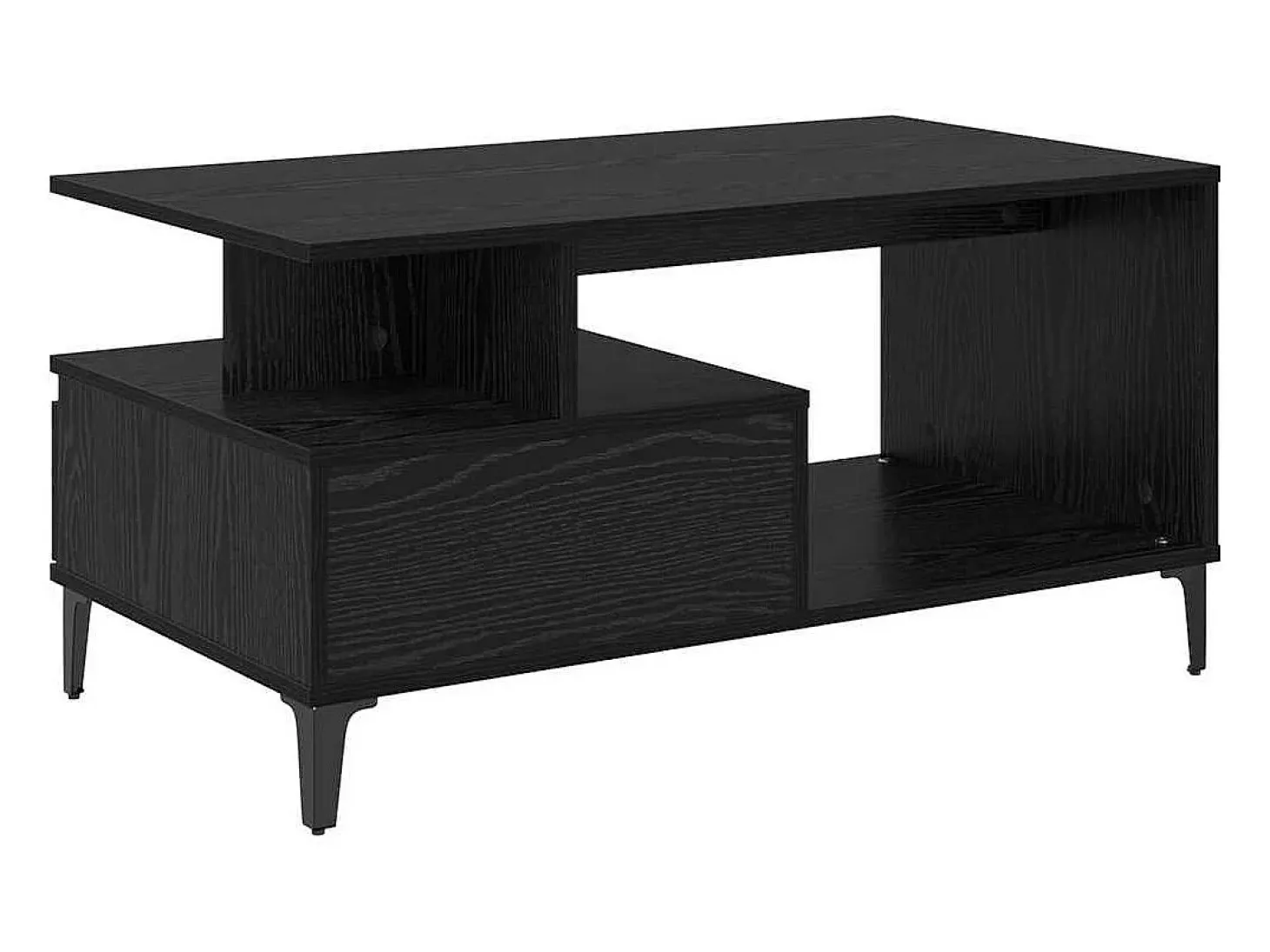Mesa de Café Roble negro 90 x 49 x 45 cm Madera contrachapada