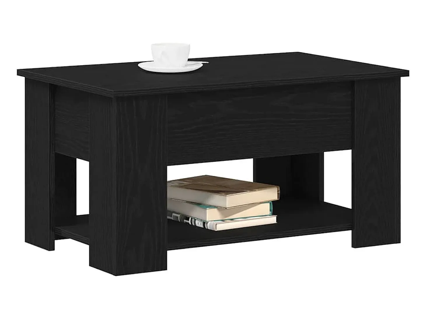 Mesa de Café Roble negro 79 x 49 x 41 cm Madera contrachapada