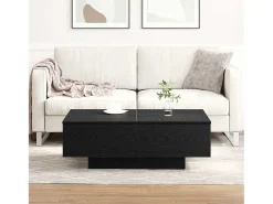 Mesa de Café Roble negro 90 x 60 x 31 cm Madera contrachapada