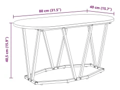 Mesa de Café Roble Negro 80 x 40 x 40.5 cm