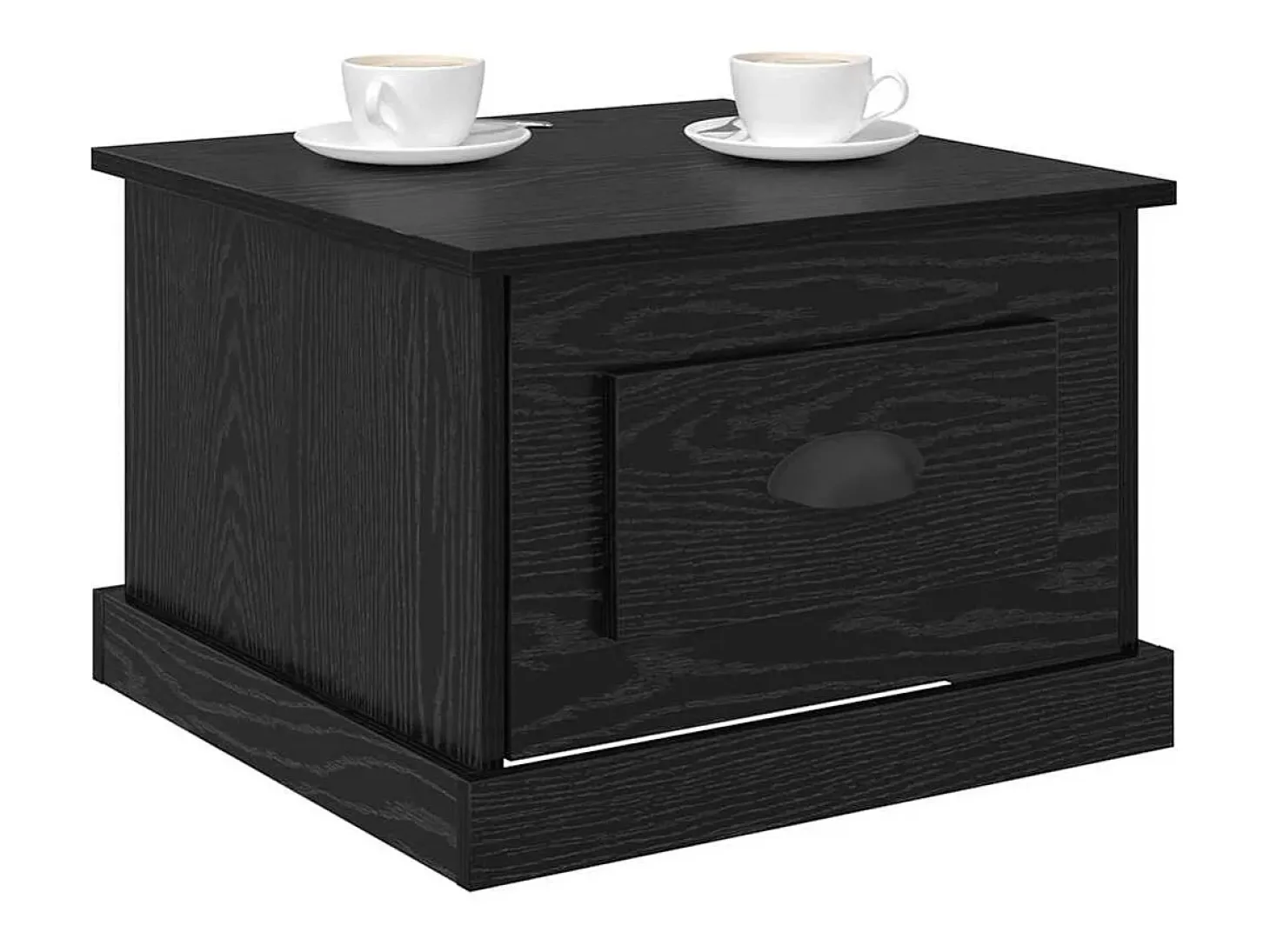 Mesa de Café Roble negro 50 x 50 x 35 cm Madera contrachapada