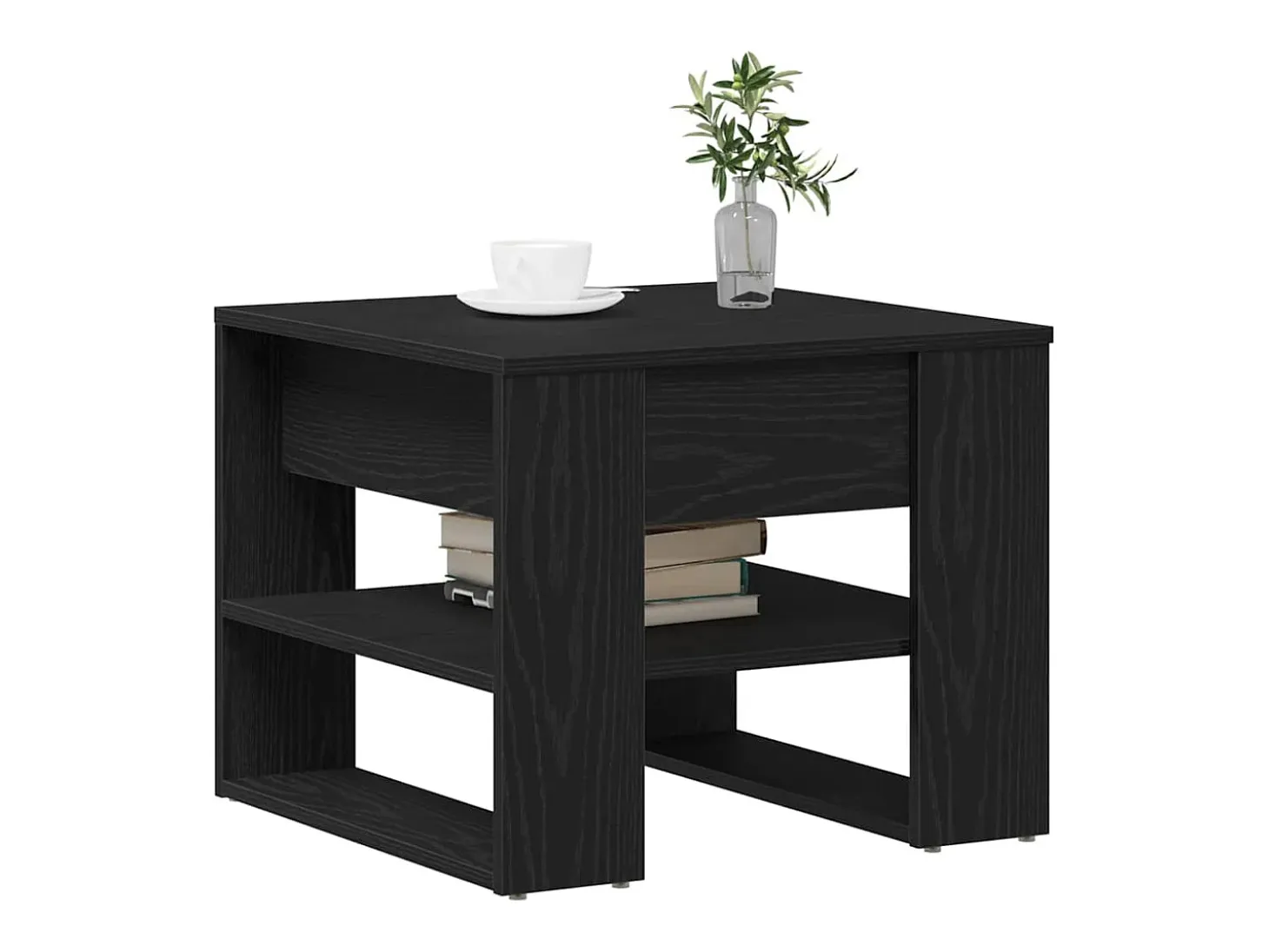 Mesa de Café Roble negro 55.5 x 55 x 45 cm Madera contrachapada