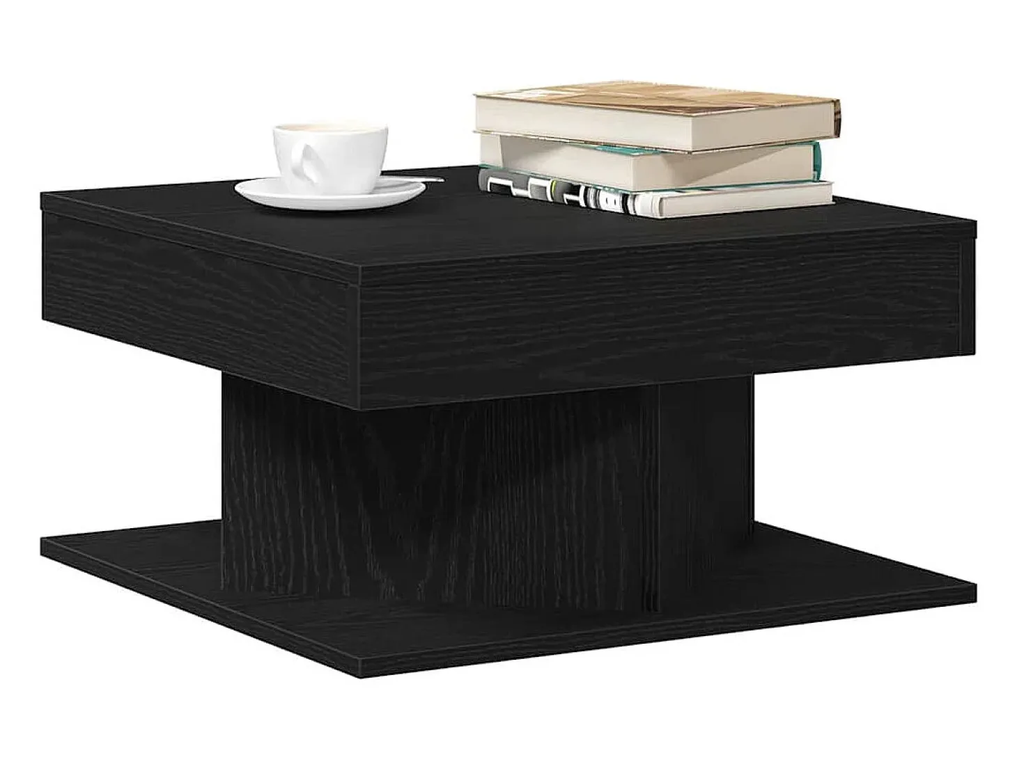 Mesa de Café Roble Negro 57 x 57 x 30 cm Madera contrachapada
