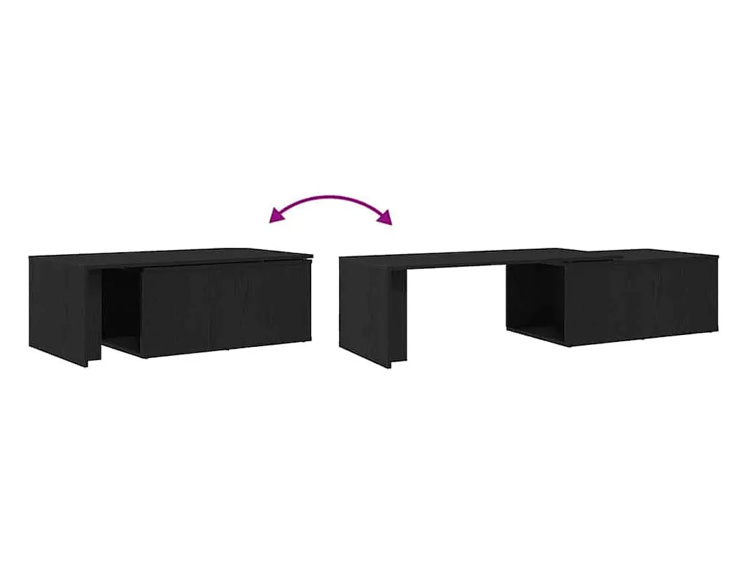 Mesa de Café Roble negro 150 x 50 x 35 cm Madera contrachapada