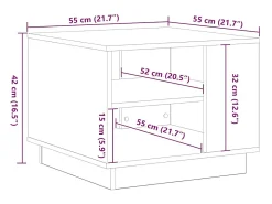 Mesa de Café Roble negro 55 x 55 x 42 cm Madera contrachapada