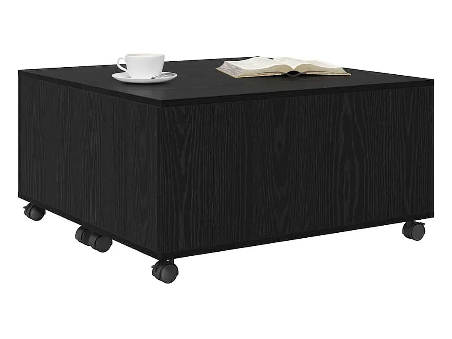 Mesa de Café Roble negro 75 x 75 x 38 cm Madera contrachapada