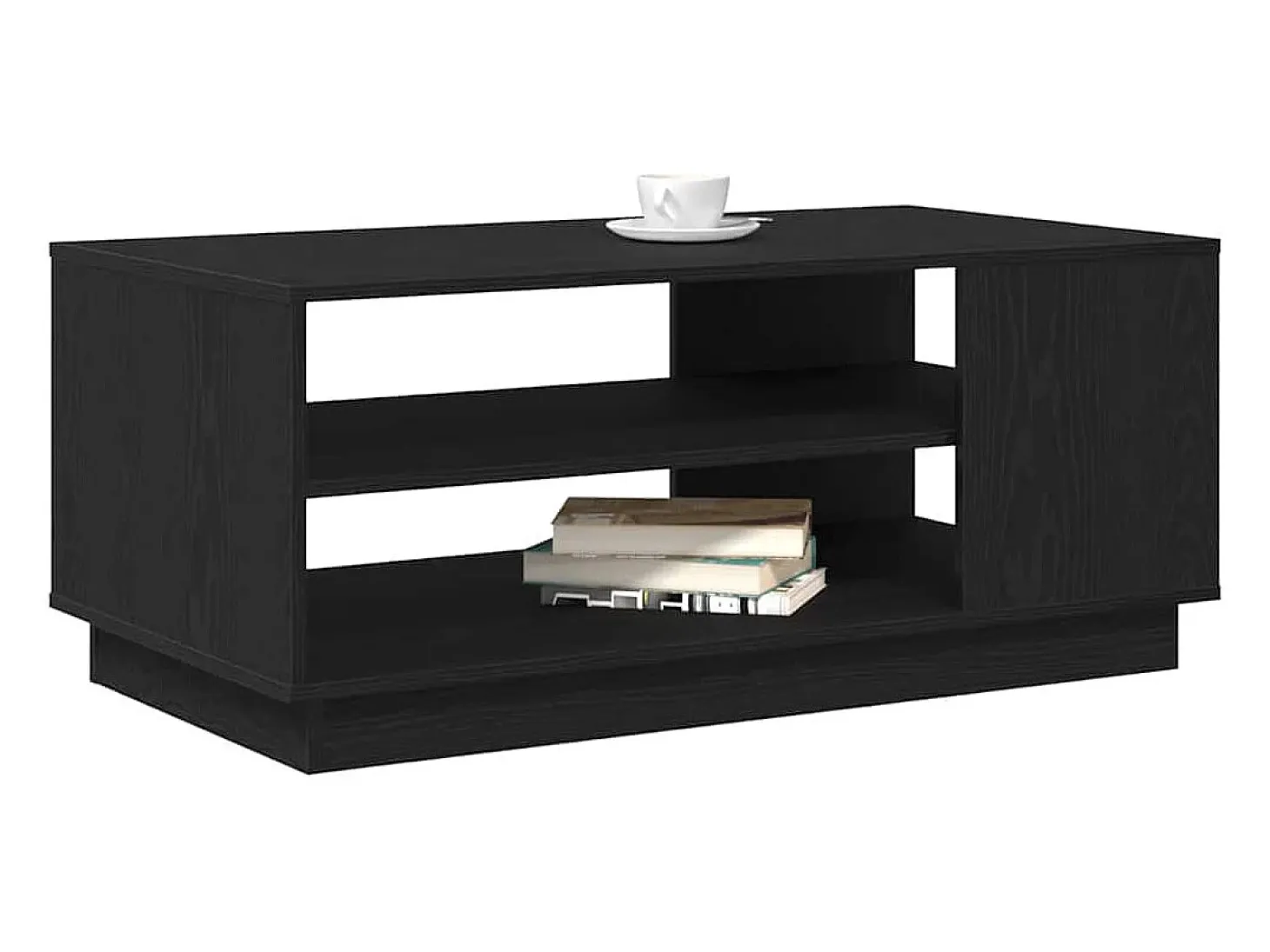 Mesa de Café Roble negro 102 x 55 x 43 cm Madera contrachapada