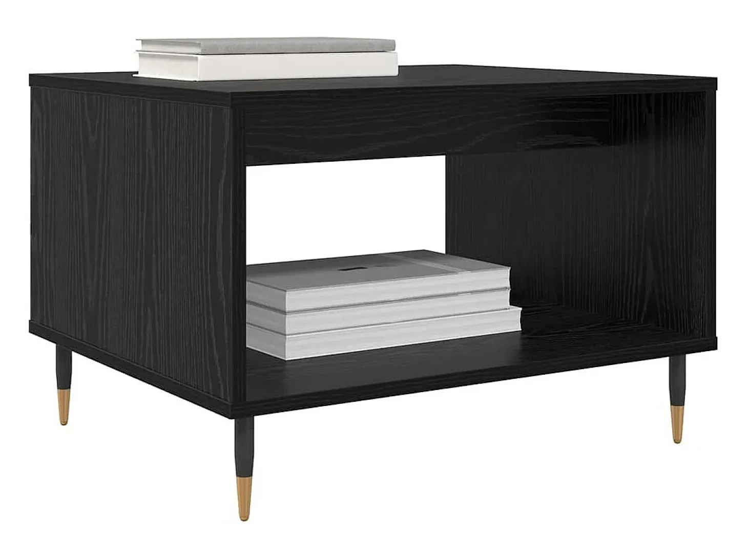 Mesa de Café Roble negro 60 x 50 x 40 cm Madera contrachapada