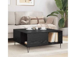 Mesa de Café Roble negro 80 x 80 x 36.5 cm Madera contrachapada