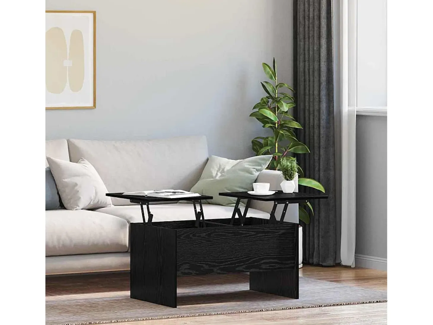 Mesa de Café Roble negro 80 x 50.5 x 42.5 cm