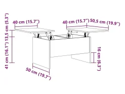 Mesa de Café Roble negro 80 x 50.5 x 42.5 cm