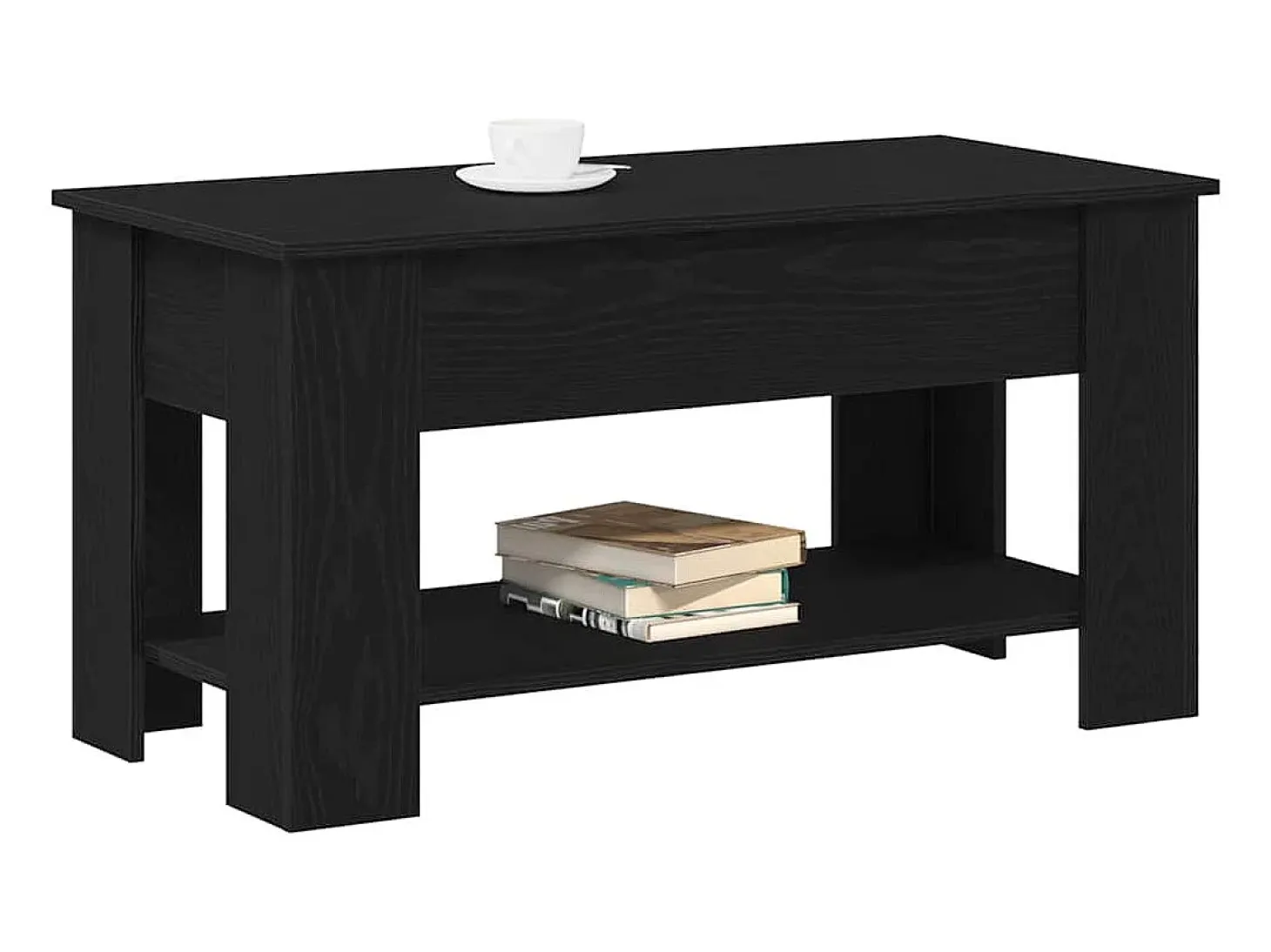 Mesa de Café Roble negro 101 x 49 x 52 cm Madera contrachapada