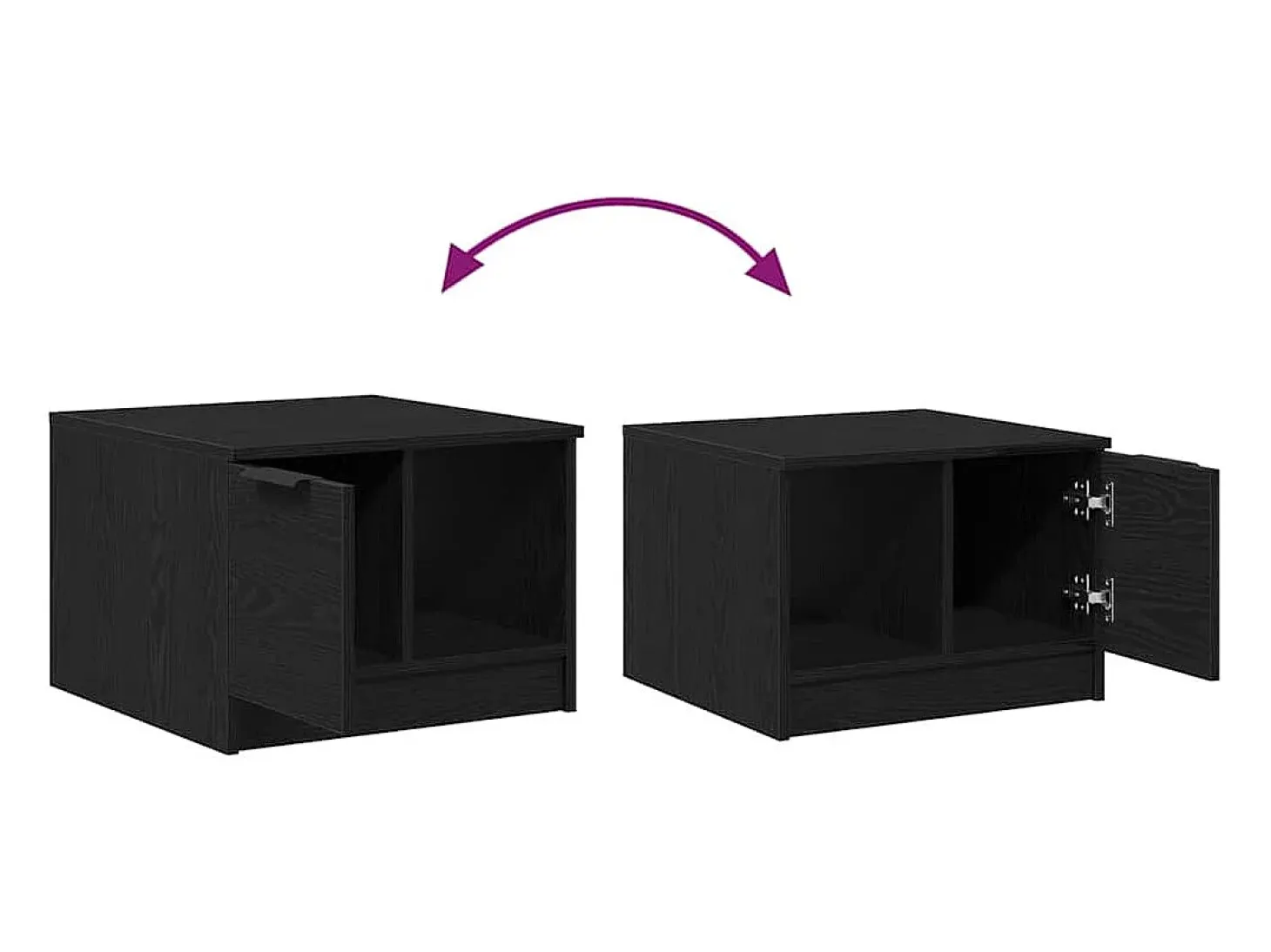 Mesa de Café Roble negro 50 x 50 x 36 cm Madera contrachapada