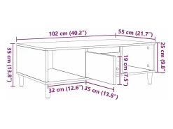 Mesa de Café Roble Sonoma 103.5 x 60 x 35 cm