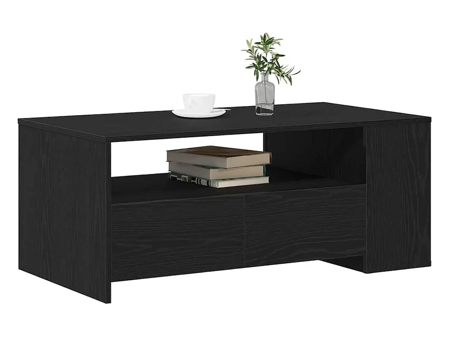 Mesa de Café with Drawer Roble negro 102 x 55 x 43.5 cm